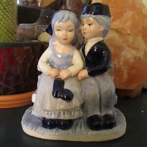 vintage ceramic figurine Boy & Girl on Bench